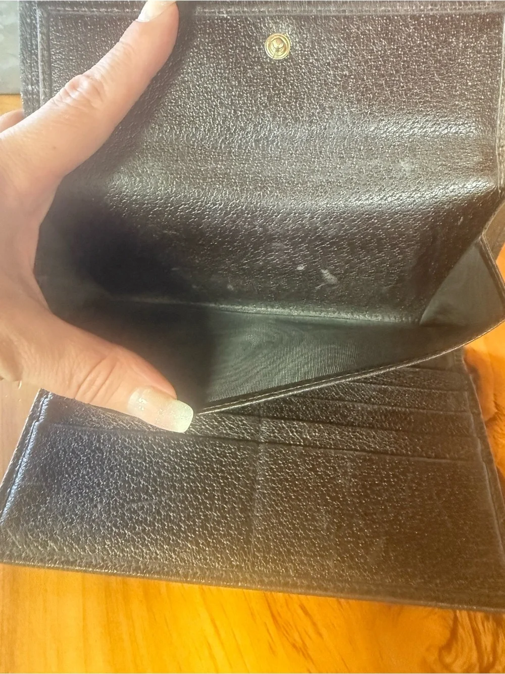Gucci Beige and Dark Brown Monogram Fold Wallet 2573034276